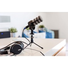 RDE PodMic Microphone -57dBVPascal Cardioid Black/Silver | Superior Sound Quality for Podcasts & Streaming